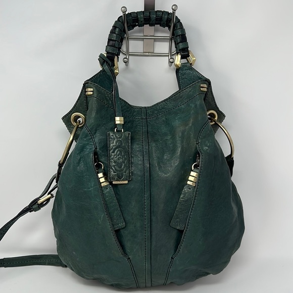 orYANY Green Leather Victoria Hobo Crossbody With Gold Hardware - Picture 1 of 14
